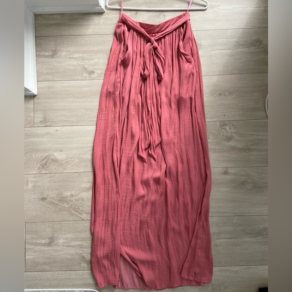 ZARA - Size XS - High waisted pink maxi skirt with bow - Picture 3 of 9